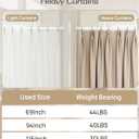 Heavy Duty Tension Curtain Rod by EZFurni, 42 to 123 Inches, Anti-Slip Spring Loaded Curtain Rods No Drilling, Apartment Renter Friendly Tension Rods for Windows, Bathroom, Patio, Room Divider, White