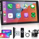 Single Din Touchscreen Car Stereo Apple Carplay, Rimoody 9 Inch 1 Din Touch Screen Car Radio with Bluetooth FM AM Radio Mirror Link TF/USB/AUX Input Car Multimedia Player + Backup Camera