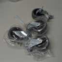 Caster Wheels, 3" Locking Swivel Stem Casters Set of 4, 3/8"-16 x 1 (Screw Diameter 3/8", Length 1") Rubber Casters with 360 Degree No Noise Wheels for Furniture