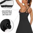 Womens Tennis Dress, 2-in-1 Golf Workout Dress with Built-in Bra & Shorts Pockets, Athletic Dresses with Adjustable Strap (M)