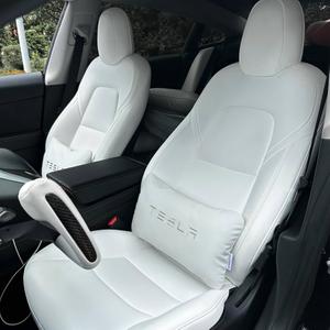 TOPABYTE Lumbar Support Pillow for Tesla Model Y Juniper Model 3 Highland Model S/X Cybertruck, Back Cushion for Driving Seat, Lower Back Support Pillow for Office Chair (White, 1PC)