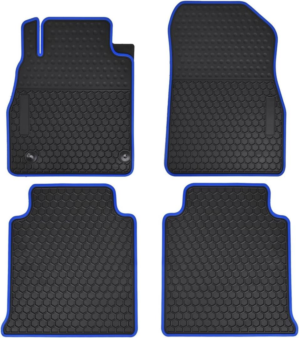 Car Floor Mats Custom Fit for Nissan Kicks 2018 2019 2020 2021 2022 2023 2024 Odorless Washable Heavy Duty Rubber (All Weather) Floor Liners Front and Rear Row Set Blue