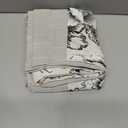 jinchan Linen Valance Curtain Farmhouse Black Floral Small Window Curtain Double Layer Light Filtering Fall Valance for Kitchen Rustic Biege for Living Room Bedroom 16 Inch Rod Pocket One Panel