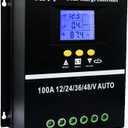 100A MPPT Solar Charge Controller 12V 24V 36V 48V LCD Display Battery Intelligent Regulator Max 100V Input Dual USB for Lead-Acid/Lithium