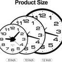 JoFomp Lighted Wall Clocks Battery Operated, 8 Inch Small Wall Clock for Bedroom Night Glow, Night Light Wall Clock Silent, Glow in Dark Wall Clocks for Living Room Decor, Light Sensor - Auto Lighting