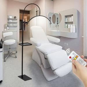 Lash Light for Eyelash Tech,LED Half Moon Floor Lamp for Esthetician, Tattoo Artists,Nail Tech, Skincare Adjustable Brightness and Height Esthetician Light with Phone Holder and Tool Tray