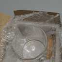 Glass Measuring Cup, 400ML V Shaped Nozzle Clear Scales Comfortable Grip Borosilicate Coffee Cups for Home Kitchen Baking Drinks with Handle Wooden Lid Ml/Oz/Cup Easy to Read