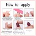 2 x Purple Press on Nails Medium Square Fake Nails Cat Eye Nails Press ons with Design Reusable Artificial Nail Full Cover Stick on Nails for Women Manicure 24Pcs