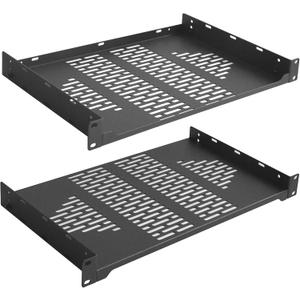 RIVECO 2 PCS 10 Rack Shelves for 19 inches Network Rack & Cabinets, 1U Rack Mount Shelf Vented Cantilever Tray, for Server, IT & Sound Equipment