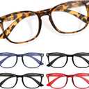 CCVOO Reading Glasses for Women/Men, Eyeglasses, Blue Light Readers for Women/Men, Computer Eye Glasses, Cheaters (2 Black/Turtle/Red/Dark Blue)