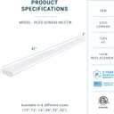 PARMIDA LED Under Cabinet Lighting, Hardwired Installation, 42 Inch, 30W, 5CCT Color Selectable - 2700K/3000K/4000K/5000K/6000K, ETL Listed, 120V, Dimmable, 2300 Lumens, White Finish