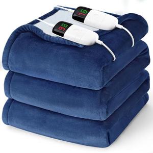 Heated Electric Blanket King Size - 90" x 100" Heating Blanket with Dual Control, 10 Heating Levels & 8 Hours Auto Off, Soft Warm Blanket, Christmas Birthday Gifts for Senior Grandma