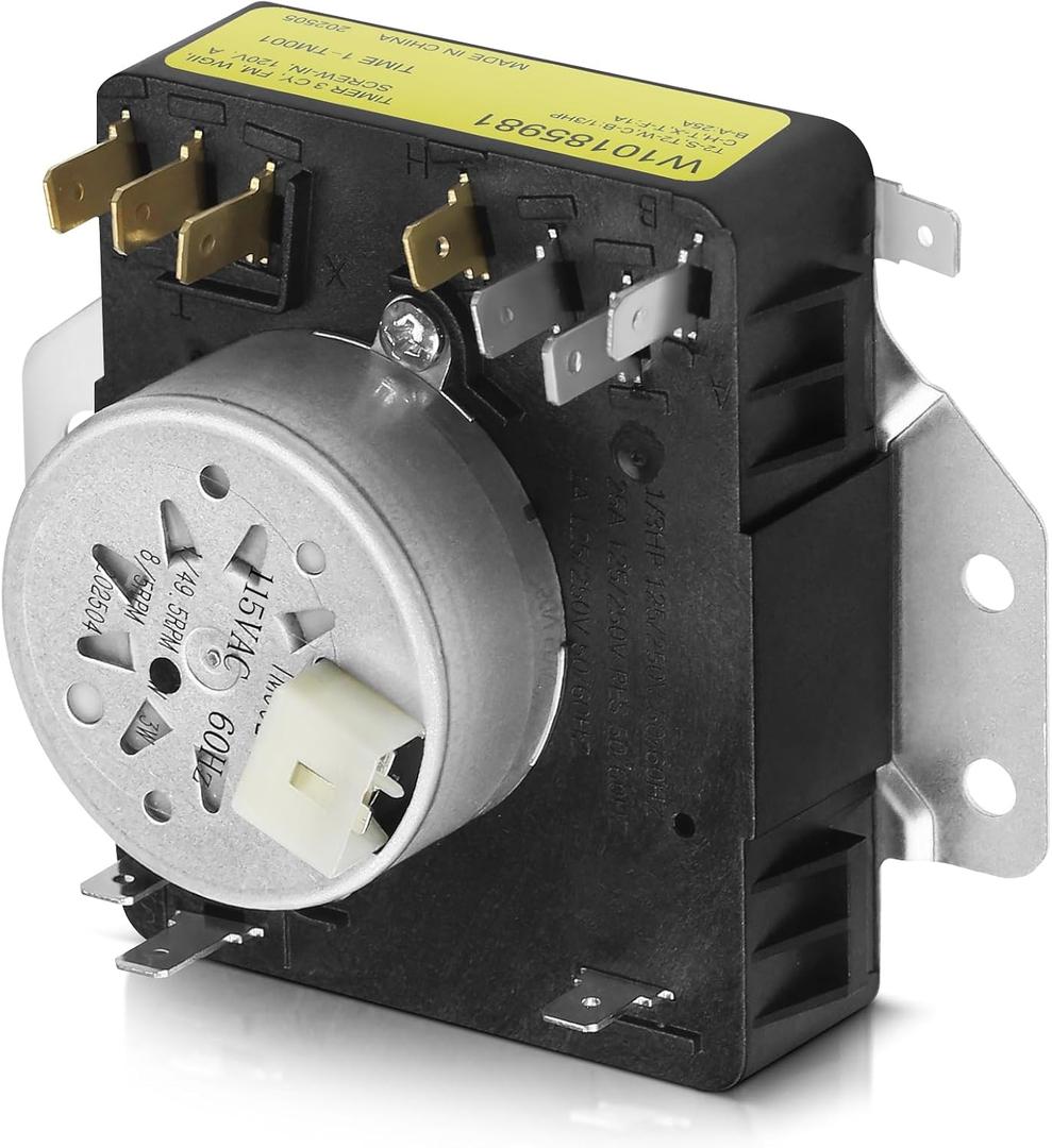 WGD4800XQ1, MGDC215EW2, WGD4815EW2 W10185981 Dryer Timer, Compatible With Whirlpool M-aytag, KitchenAid, Jenn-Air, Amana, Replacement for W10857612, AP6003908, 4454384, PS11731366, W10745655 (Black)