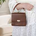 2 PCS Brown Leather Purse Strap, Braided Leather Strap for Purse, 11.8in PU Leather Woven Purse Handles with Metal Lobster Clasp for Underarm Bags, Handbags