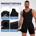 Mens Full Body Shaper Slimming Compression Bodysuit Shapewear Thigh Slimmer Tummy Control Fajas Para Hombres
