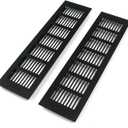 Geesatis Air Vent Covers for Floor, Cabinet, Wall, Ceiling  Heavy Duty Rust-Proof Aluminum Grille with Screws, 2 Pack, Black (11.81'' x 3.15'' Outer Size, Fits 10.55'' x 2.48" Duct Openings)
