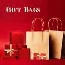 COGLARING 100Pcs Brown Gift Bags with Handles - 11x5.9x11 Inch Kraft Paper Bags for Parties, Weddings, Shopping, Grocery, Takeout & Retail - Bulk Brown Paper Gift Bags