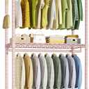 FUTASSI P3 Rolling Clothes Rack, Clothing Racks for Hanging Clothes, Heavy Duty Garment Rack with Wheels, Freestanding Portable Closet Organizer 39.4''W x 14''D x 78.5''H, Max Load 464 LBS, Pink