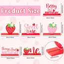 Haooryx Strawberry Birthday Sign Wooden Centerpieces - 6Pcs Sweet Berry ONE Letter Sign 1st First Birthday Party Decoration Table Topper for Girl Birthday Baby Shower Party Table Photo Prop Decoration