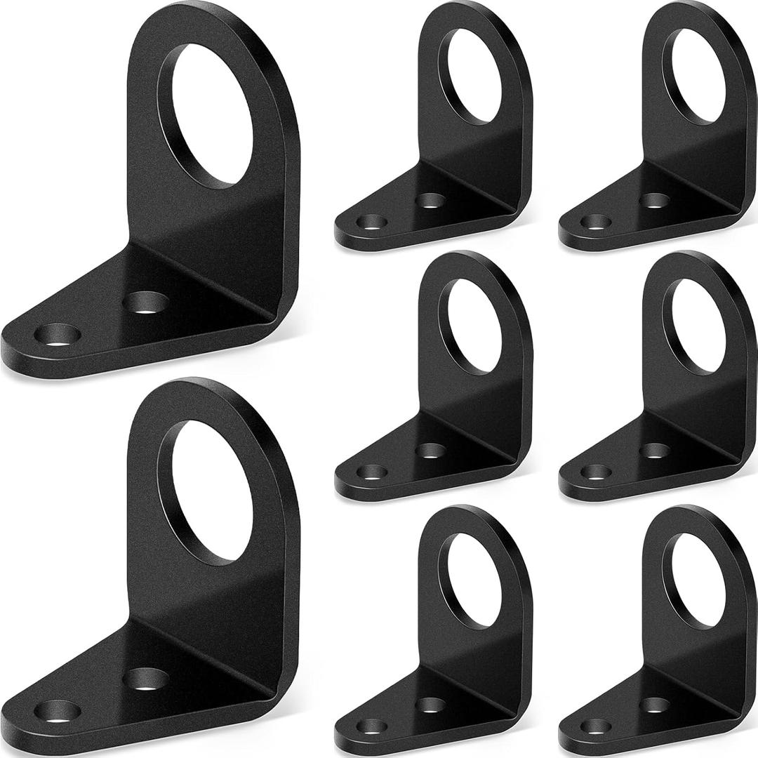 Therwen 8 Pcs 3/16" Mounting Hole Brake Bolt on Type Brake Line Tabs Mounting Tabs 90 Degree Line Adapter Weld(Black)