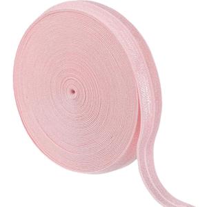 uxcell 10 Yards Fold Over Elastic Stretch Ribbon Strap, 1-1/2 Inch Wide Folded Edge Elastic Webbing for Hair Ties Headbands DIY Craft Waistband Pants Clothes, Pink
