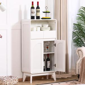45" H Tall Buffet Cabinet with Adjustable Shelves, Modern Accent Sideboard with Doors and Drawers, Kitchen Storage and Coffee Bar Cabinet for Living Room,Dining Room, Entryway