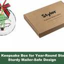 2 x Stylor Baby's First Christmas Ornament 2025 - DIY Crystal Glass Handprint Keepsake, for Newborn Boy or Girl, My 1st Xmas Tree Hanging Decoration (Handprint Tree)