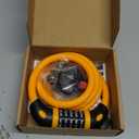 NDakter Bike Lock, 4/ 5.6 Feet Bicycle Cable, High Security 5 Digit Resettable Combination Coiling Bicycle Lock, Heavy Duty Anti Theft Cable with Mounting Bracket, 1/ 2 Inch Diameter (4FT, Yellow-12mm)