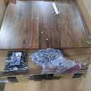 Coffee Table Square LED Coffee Table Engineered Wood Low Coffee Table for Living
