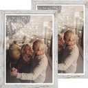 Capcillin 12x18 Picture Frame Wood Pattern Distressed White Poster Frame Set of 2, Wall Mounting, Plexiglass, Great for Prints, Mural, and Art(CP001-MD12x18RW)