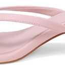 Mattiventon Kitten Heel Sandals Thong Sandals For Women Bow Heels Slip On Flip Flops Square Toe Summer Cute Party Dress Shoes (8, Pink)