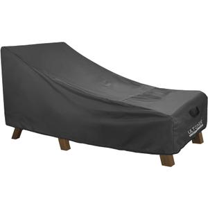 ULTCOVER Waterproof Patio Lounge Chair Cover Heavy Duty Outdoor Chaise Lounge Covers - 84L x 32W x 32H inch, Black