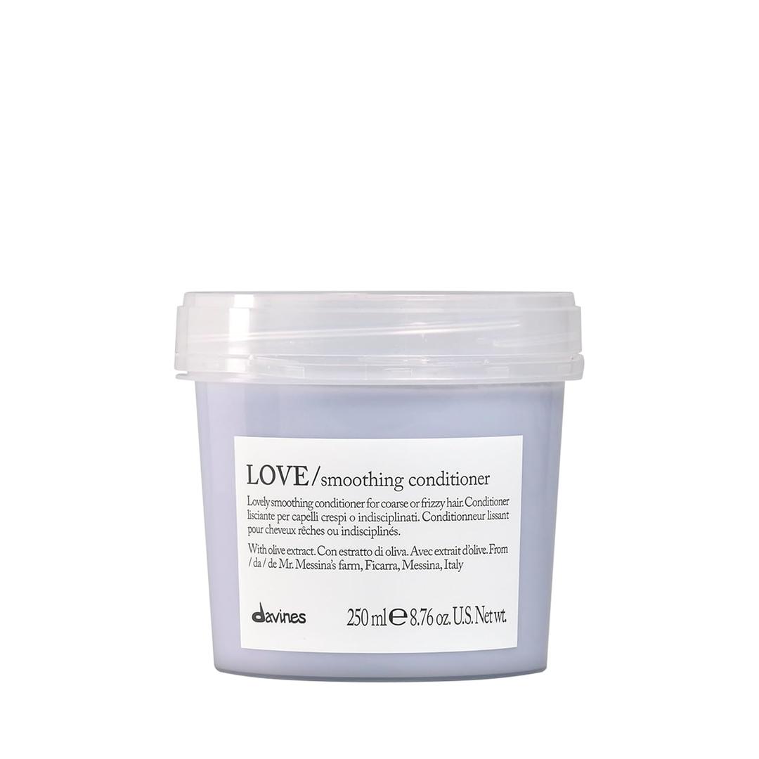 Davines LOVE/Smoothing Conditioner, Rich Anti-Frizz Formula for Frizzy, Coarse or Unruly Hair - Hydrates & Straightens for a Sleek, Shiny Look