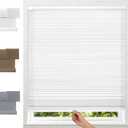 SERLMWNT No Drill Cordless Cellular Shades, Light Filtering Honeycomb Blinds, Thermal Insulated & Noise Reducing Window Coverings for Bedroom, Kitchen, Living Room,White,22" W×36" H