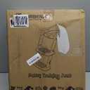 Forbena Potty Training Toilet Seat with Step Stool Ladder, Toddler Kids Potty Seat for Boys Girls, Non Slip Foldable Toilet Training Seat with Soft Cushion, Comfortable Handles (White-Grey)