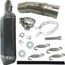 Motorcycle Muffler Mid Pipe Muffler Adapter Connect Pipe Carbon Fiber Style Compatible with Ninja 500 2024 Compatible with Kawasaki Ninja 400 Z400 2018 2019 2020 2021 2022 2023(15PCS)