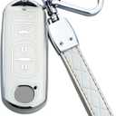 Key Fob Cover Case Compatible with Mazda 3/6/8 Miata MX-5 CX-5 CX-9 RX-8 Atenza Accessories Shell (White)