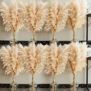 40" inch 40 Stems Natural Pampas Grass Decor Tall, pompas Grass, Tall Pampas Grass for Wedding, Party, Farmhouse, Boho Home Decor