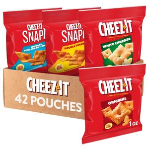 Cheez-It Cheese Crackers, Baked Snack Crackers, Lunch Snacks, Variety Pack (42 Packs), Best Before: SEP/14/2025