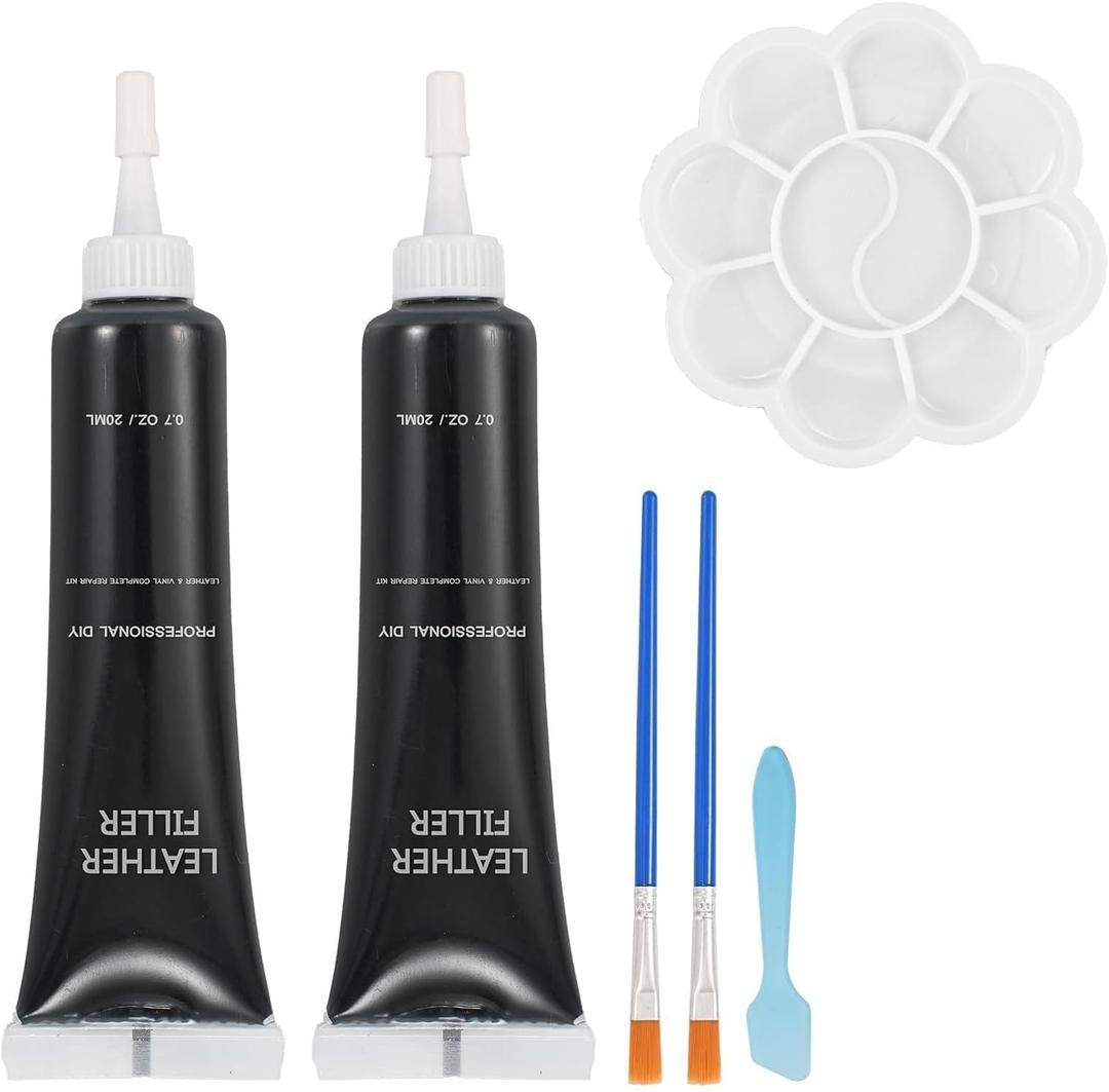 Kenbry Vinyl and Leather Repair Kit, Black Vinyl Repair kit for Car Interiors, Furniture, Couches,Shoes,Restore Leather Scratch, Tears & Burn Hole
