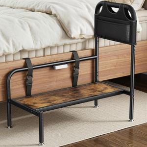 Bed Step Stool for High Beds, Bedside Step Stool for Adults & Seniors with Safety Handle and Motion Sensor LED Light, Stable Step Assist for Elderly with Storage Bag