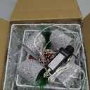 Set of 3 Christmas Lighted Gift Boxes with Plug, Indoor Outdoor Christmas Decorations with 60 LED Warm White Mini String Lights, Present Boxes with Silver Tinsel for Xmas Tree Porch Decor