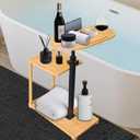 Bathtub Tray, 3 Layer Bathtub Tray Table with Adjustable Height, Enhanced Stability, Freestanding Premium Bamboo Bath Tub Tray for Spa,Bathtub, Bed, Sofa, Couch with Wine Glass Hold (3 Layer)