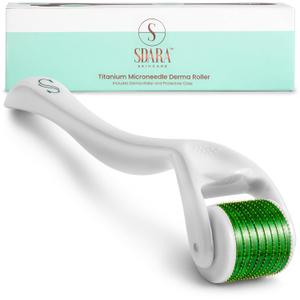 Sdara Derma Roller Microneedling Roller for Face - Includes Free Storage Case (1-Pack), Unisex (White)