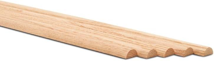 Split Oak Dowel Rods 3/4-inch x 36-inch, Pack of 25 Unfinished Fluted Molding Trim for DIY & Dowel Feature Wall, by Woodpeckers