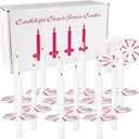 Onebird 200 White Taper Candles, Smokeless and Odorless, Handheld Drip Guard, 0.5 inch x 5 inch, Church for Prayers, Vigils, Memorial Services, Religion