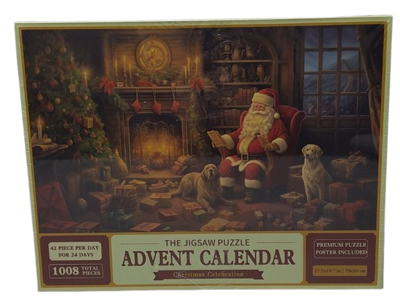 2024 Advent Calendar Puzzle-1008Pcs Christmas Advent Puzzle,Advent Calendar Family Games for Adults and Kids 2 Pack