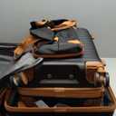 Coolife Luggage Sets Suitcase Set 3 Piece Luggage Set Carry On Hardside Luggage with TSA Lock Spinner Wheels (Black, 3 piece set (BP/TB/20))