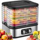 Electric 8 Trays Food Dehydrator Machine, Compact Dehydrators for Food and Jerky, Fruits, Veggies, 400W Dehydrated Dryer with Temperature Control, 8 BPA-Free Trays Dishwasher Safe