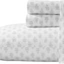 Laura Ashley - Full Sheets, Lightweight & Breathable Cotton Percale Bedding Set with Matching Sham(s), Oeko-Tex Certified (Francesca Grey, Full)